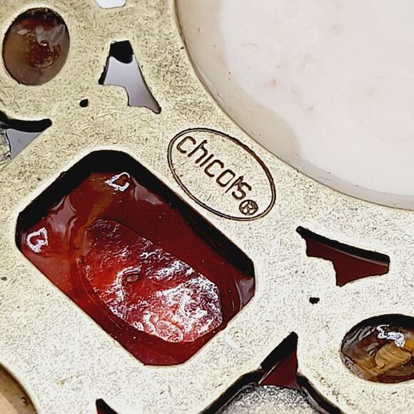 Chico’s Chunky Mixed Gemstone Lucite Statement Necklace NWT 27 Inch - Picture 6 of 9